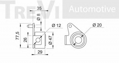 TREVI AUTOMOTIVE td1151 -  Натяжной ролик, ремень ГРМ